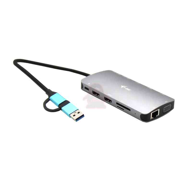 i-tec USB 3.0 USB-C/Thunderbolt 3x Display Metal Nano Dock with LAN + Power Delivery 100 W