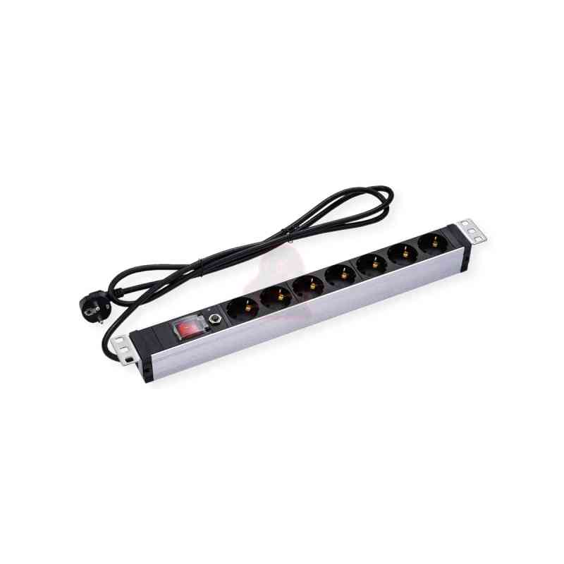 VALUE PRESA PDU A 7 VIE, 45, 19" 1UH, 45, CON PROTEZIONE DA SOVRACCARICO, 2M