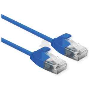 ROLINE CAVO DI RETE UTP DATA CENTER PATCH CORD CAT.6A (CLASSE EA) LSOH SLIM 1.5 M BLU