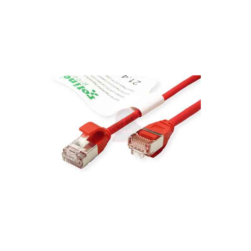 ROLINE GREEN CAVO U/FTP DATACENTER PATCHCORD CAT.6A/CLASS EA, LSOH/TPE, SLIM, ROSSO, 2M