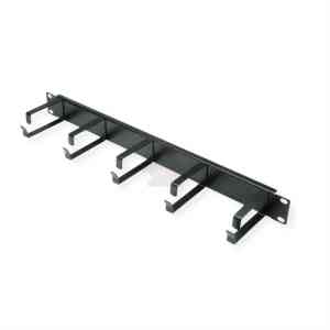 VALUE 19" 1UH GESTIONE CAVI, G - TYPE, 5 GANCI, NERO