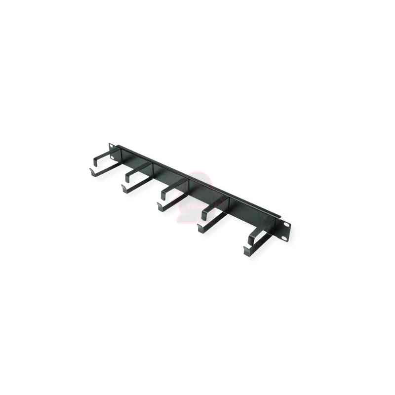 VALUE 19" 1UH GESTIONE CAVI, G - TYPE, 5 GANCI, NERO