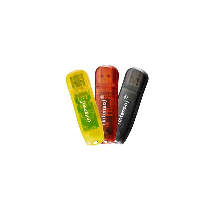INTENSO PEN DISK RAINBOW LINE 32GB  USB 2.0  CONFEZIONE DA 3 PEZZI (ARANCIONE-ROSSA-NERA)