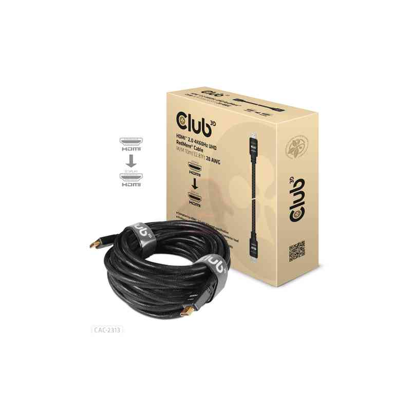 CLUB3D HDMI 2.0 4K60Hz RedMere cable 10m/32.8ft