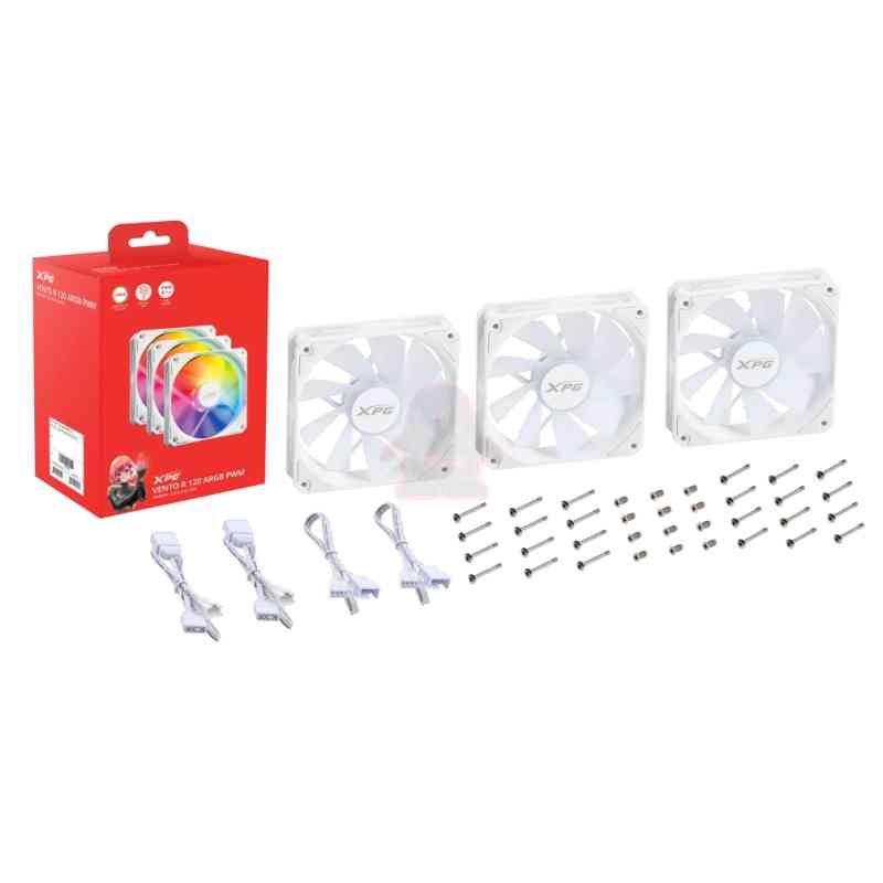 XPG VENTO R 120 ARGB PWM Case per computer Ventilatore 12 cm Bianco 1 pz