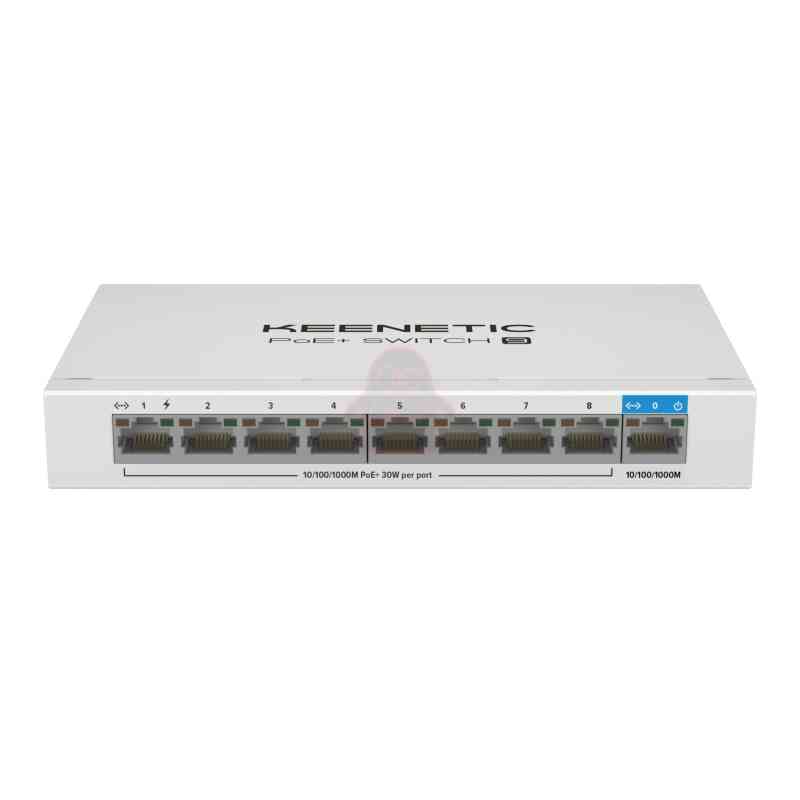 Keenetic PoE+ Switch 9 Switch 9 porte Gigabit con 8 porte PoE+ e 120W di potenza erogabile