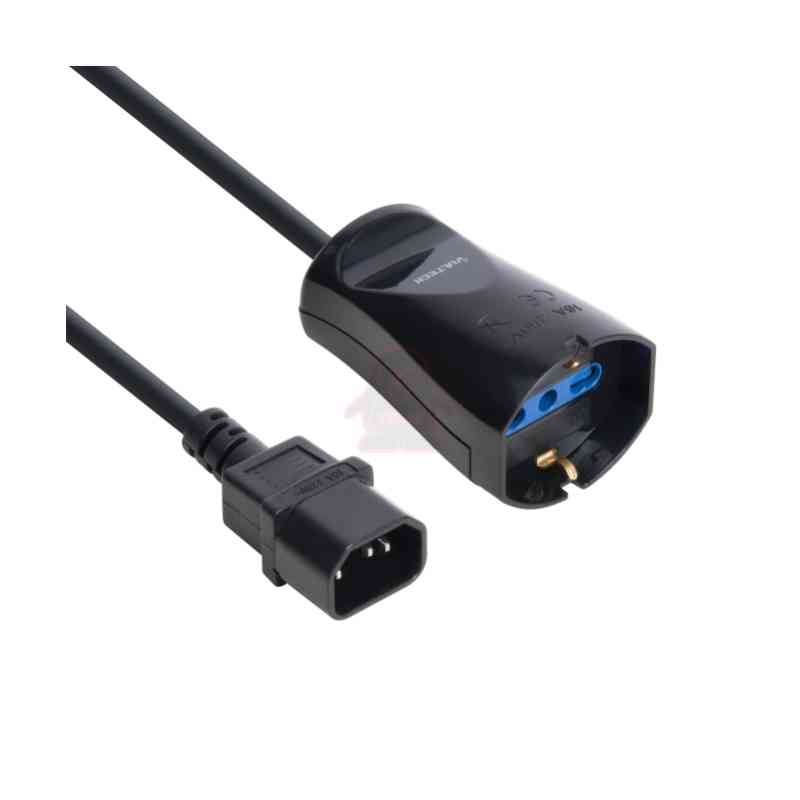Vultech Cavo di Alimentazione IEC C14 Maschio - 10/16A Bipasso Schuko