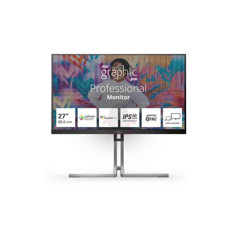 AOC Q27U3CV Monitor PC 68,6 cm (27") 2560 x 1440 Pixel 4K Ultra HD LCD Nero