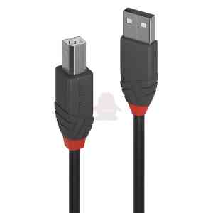 Lindy 36671 cavo USB USB 2.0 0,5 m USB A USB B Nero, Grigio