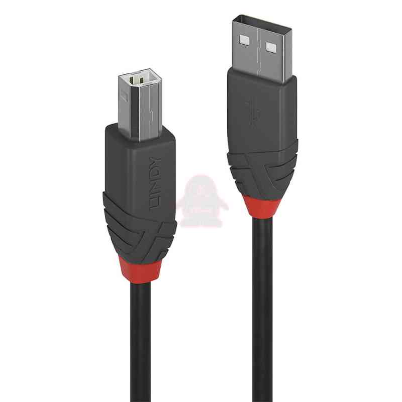Lindy 36671 cavo USB USB 2.0 0,5 m USB A USB B Nero, Grigio