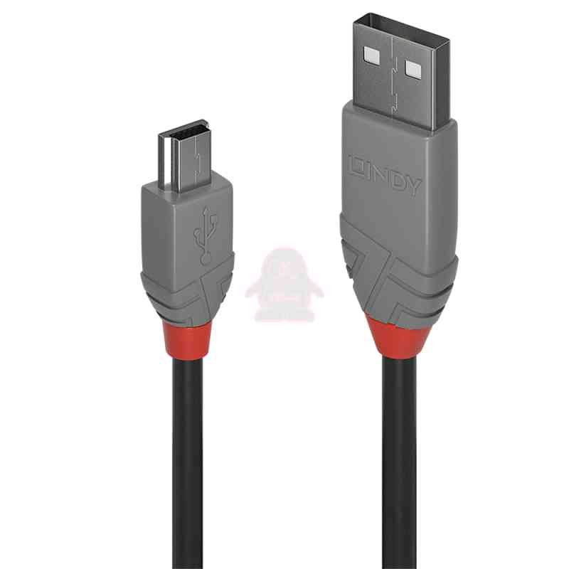 Lindy 36721 cavo USB USB 2.0 0,5 m USB A Mini-USB B Nero, Grigio