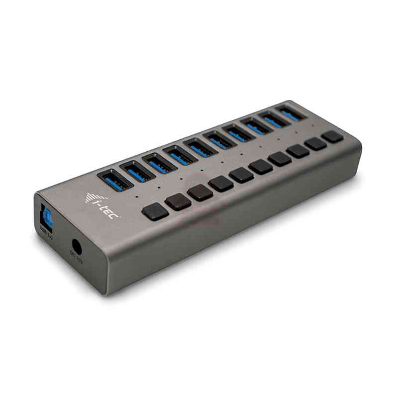 i-tec U3CHARGEHUB10 Caricabatterie per dispositivi mobili Universale Grigio AC Ricarica rapida Interno