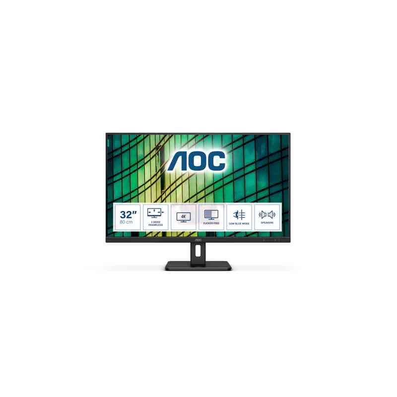 AOC E2 U32E2N LED display 80 cm (31.5") 3840 x 2160 Pixel 4K Ultra HD Nero