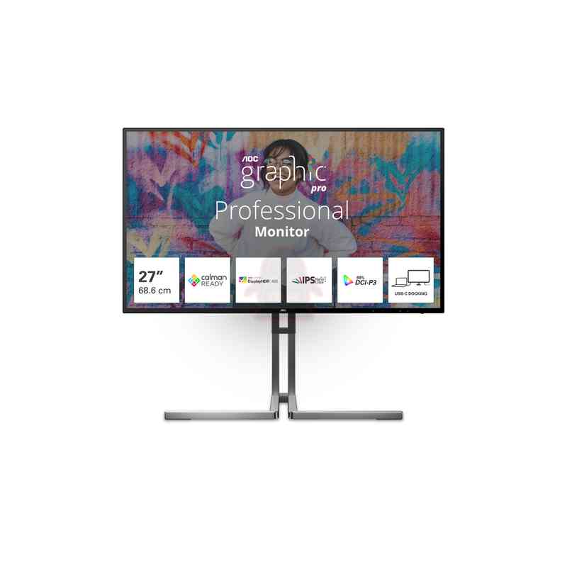 AOC U27U3CV Monitor PC 68,6 cm (27") 3840 x 2160 Pixel 4K Ultra HD LCD Nero