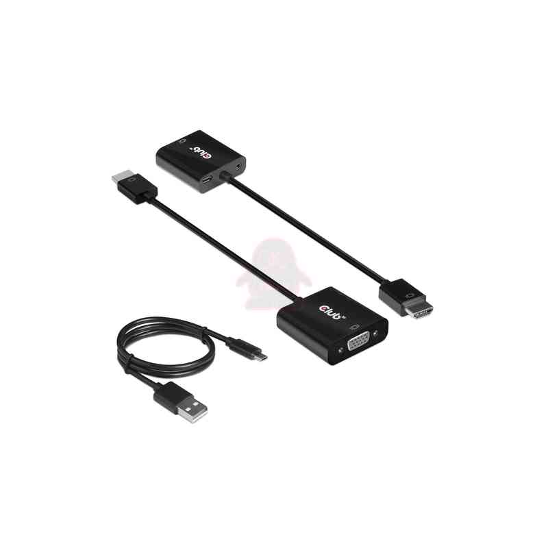 CLUB3D CAC-1302 cavo e adattatore video 0,5 m HDMI tipo A (Standard) VGA (D-Sub) Nero