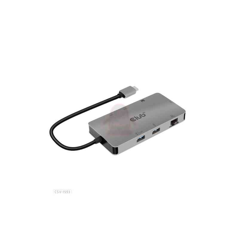 CLUB3D CSV-1593 hub di interfaccia USB 3.2 Gen 1 (3.1 Gen 1) Type-C 16200 Mbit/s Metallico