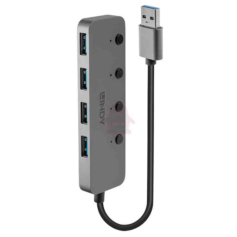 Lindy 43309 hub di interfaccia USB 3.2 Gen 1 (3.1 Gen 1) Type-A 5 Mbit/s Grigio