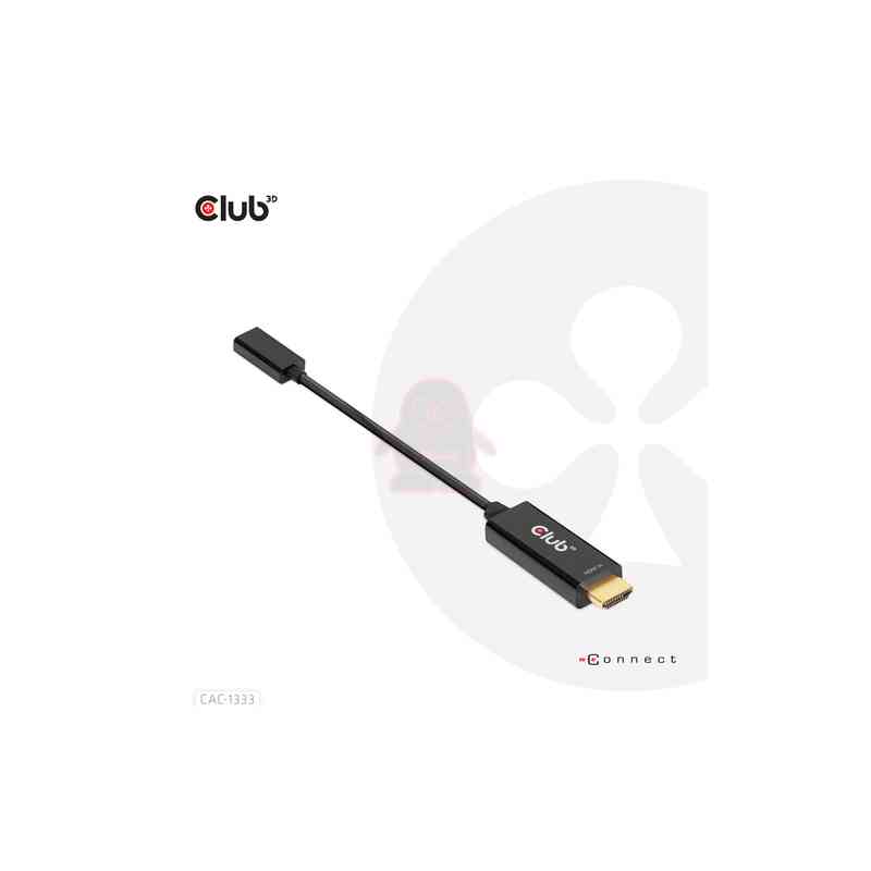 CLUB3D CAC-1333 cavo e adattatore video 0,22 m HDMI tipo A (Standard) USB tipo-C Nero