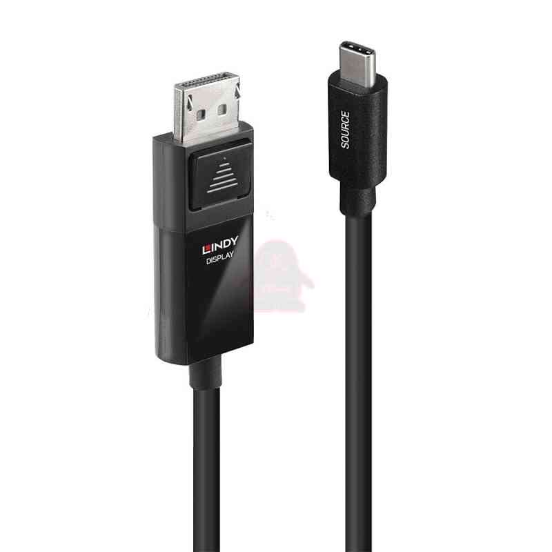 Lindy 43341 cavo e adattatore video 1 m USB tipo-C DisplayPort Nero