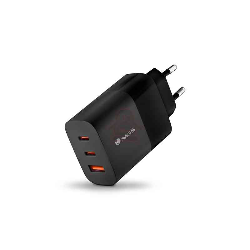 NGS CARICATORE DA PARETE ULTRAVELOCE DA 65 W CON 3 PORTE: 2 USB-C + USB-A