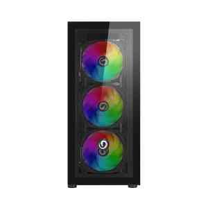 NUWO CASE ATX RODAN R601 0.5MM SPCC USB3.0/2.0 4 FAN 12CM ARGB FRONT GLASS SIDE GLASS NERO