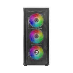 NUWO CASE ATX RODAN R602 0.5MM SPCC USB3.0/2.0 4 FAN 12CM ARGB FRONT MESH SIDE GLASS NERO