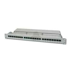 DIGITUS PANNELLO PATCH 19" SCHERMATO 16 PORTE 8 POLI RJ45 PER RETI CATEGORIA 6 - 1 UNITA GRIGIO