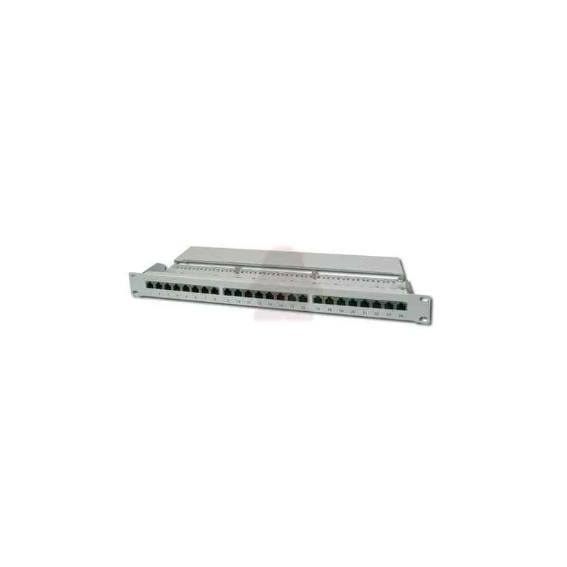 DIGITUS PANNELLO PATCH 19" SCHERMATO 16 PORTE 8 POLI RJ45 PER RETI CATEGORIA 6 - 1 UNITA GRIGIO