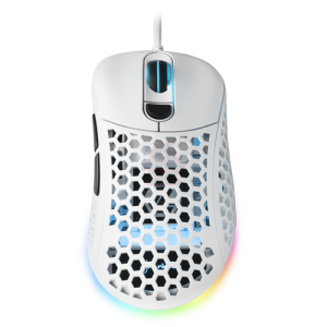 SHARKOON MOUSE GAMING LIGHT2-200, WHITE, 16000 DPI MAX, RGB, 6 TASTI, USB 1.8MT, BIANCO
