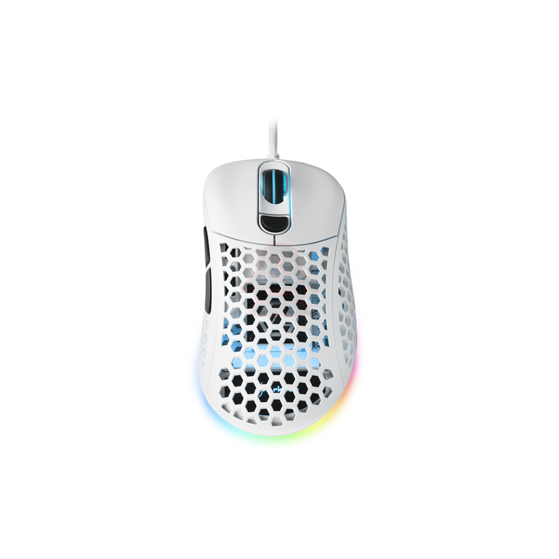 SHARKOON MOUSE GAMING LIGHT2-200, WHITE, 16000 DPI MAX, RGB, 6 TASTI, USB 1.8MT, BIANCO