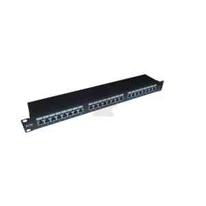 LINK PANNELLO PATCH PER RETI CON 24 PORTE RJ45 CAT 6 SCHERMATO 19" COLORE NERO