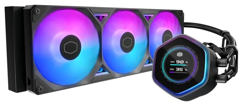 COOLER MASTER DISSIPATORE A LIQUIDO ATMOS II, 2X120MM ARGB, KIT LCD INCL, NERO
