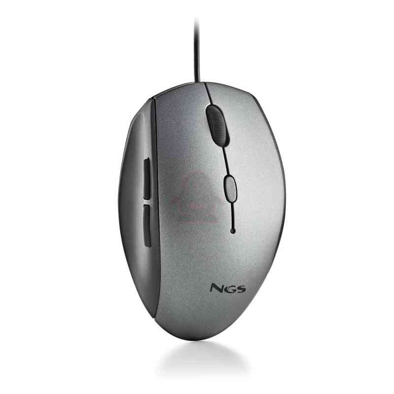NGS MOUSE ERGONOMICO CON FILO E BOTTONI SILENZIOSI TYPE C GRAY