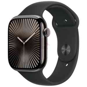 APPLE WATCH SERIES 10 GPS + CELLULAR 46MM SLATE TITANIUM CASE WITH BLACK SPORT BAND - M/L