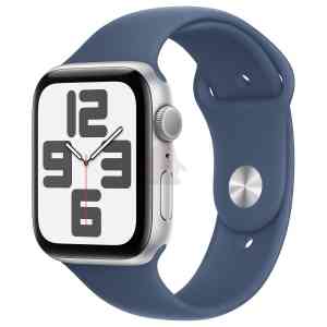 APPLE WATCH SE GPS 44MM SILVER ALUMINIUM CASE WITH DENIM SPORT BAND - S/M