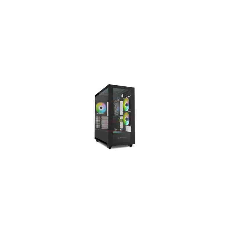 SHARKOON CASE REBEL C60 RGB BLACK ATX 2x U3, 1x Type-C,TRRS, 2x Tempered Glass, 4x 120 ARGB PWM, ARG