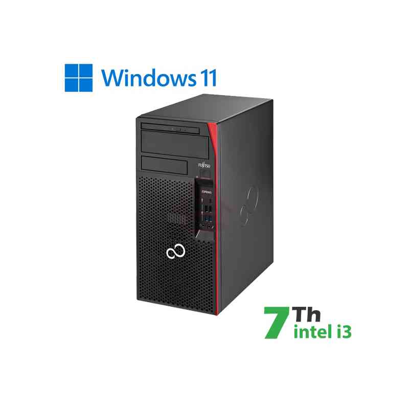 RINOVO PC FUJITSU ESPRIMO P757 TOWER I3-7XX0 DDR4 8GB SSD 512GB W11P NO DVD GRADE A 1Y WARRANTY