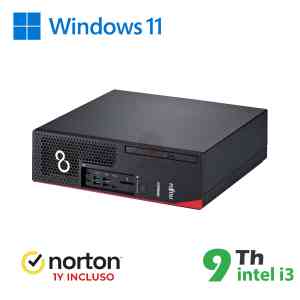 RINOVO PC FUJITSU REFURBISHED ESPRIMO D738 SFF i3-9X00 DDR4 16GB SSD 256GB W11 PRO NO DVD GRADE A 1Y + NORTON