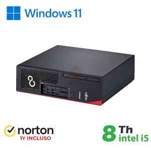 RINOVO PC FUJITSU Esprimo D738 SFF i58X00 DDR4 8GB SSD 256GB W11P NO DVD GRADE A 1Y WARRANTY + NORTO