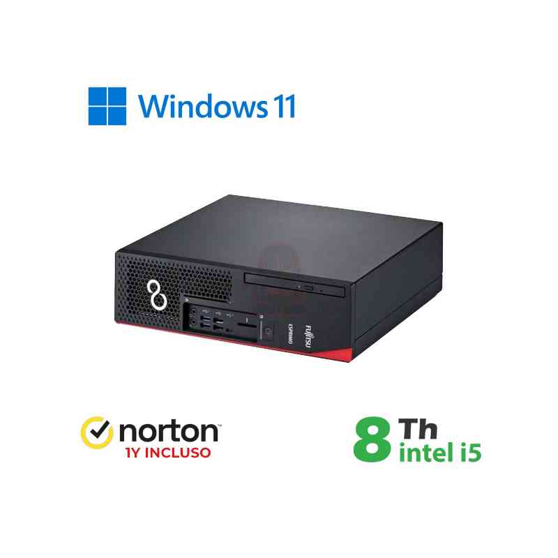 RINOVO PC FUJITSU Esprimo D738 SFF i58X00 DDR4 8GB SSD 256GB W11P NO DVD GRADE A 1Y WARRANTY + NORTO