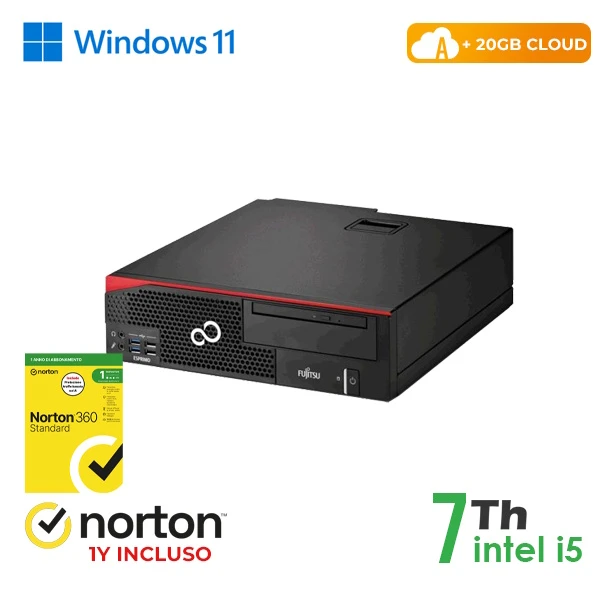 RINOVO PC FUJITSU REFURBISHED Esprimo D556-756 SFF i5-7X00 DDR4 8GB SSD 256GB W11P CLOUD20GB Grade A