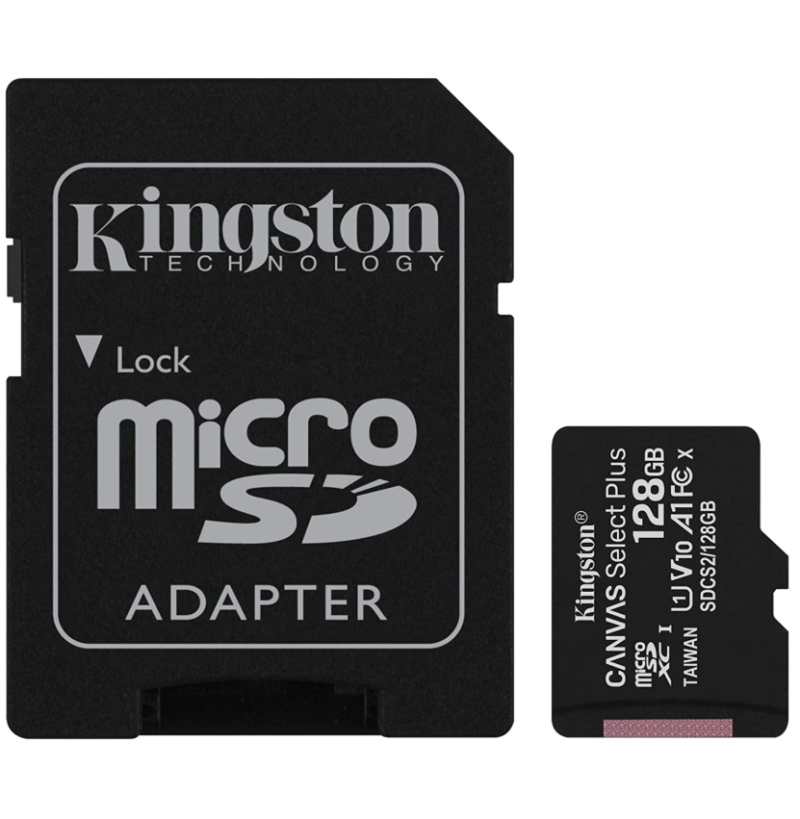 sdcs2128 kingston micro sdhc 128gb canvas select 80r cl10 uhs-i con adattat