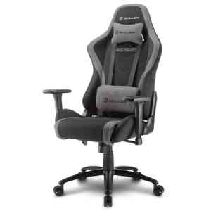 SHARKOON SKILLER SGS2 SEDIA GAMING IN TESSUTO, BRACCIOLI E SCHIENALE REGOLABILI, TELAIO ACCIAIO, DOPPIO CUSCINO SUPPORTO CERVICALE E LOMBARE, BLACK/GREY