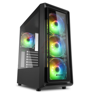 SHARKOON CASE TK4 RGB 7 SLOT ESPANSIONE, PANNELLO FRONTALE VETRO TEMPERATO, 3 PORTE, 3XUSB2.0/3.0, I