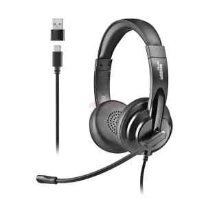 NGS CUFFIE STEREO USB-C CON CONTROLLO DEL VOLUME E ADATTATORE USB
