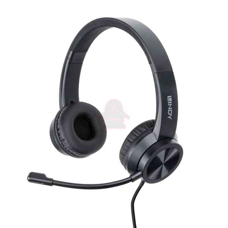Lindy 20439 cuffia e auricolare Cablato Casco Ufficio USB tipo A Nero