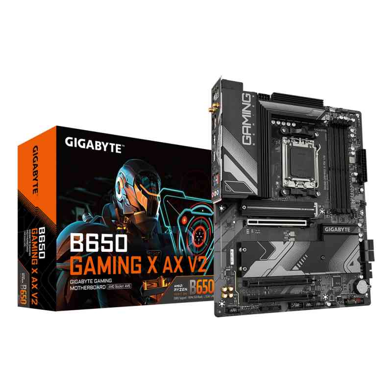 GIGABYTE B650 GAMING X AX V2 Scheda madre - AMD Ryzen serie 9000, VRM a 8+2+2 fasi, fino a 8000 MHz DDR5 (OC), 1xPCIe 5.0 + 2xPCIe 4.0 M.2, LAN 2,5 GbE, WIFI 6E, USB 3.2 Gen 2