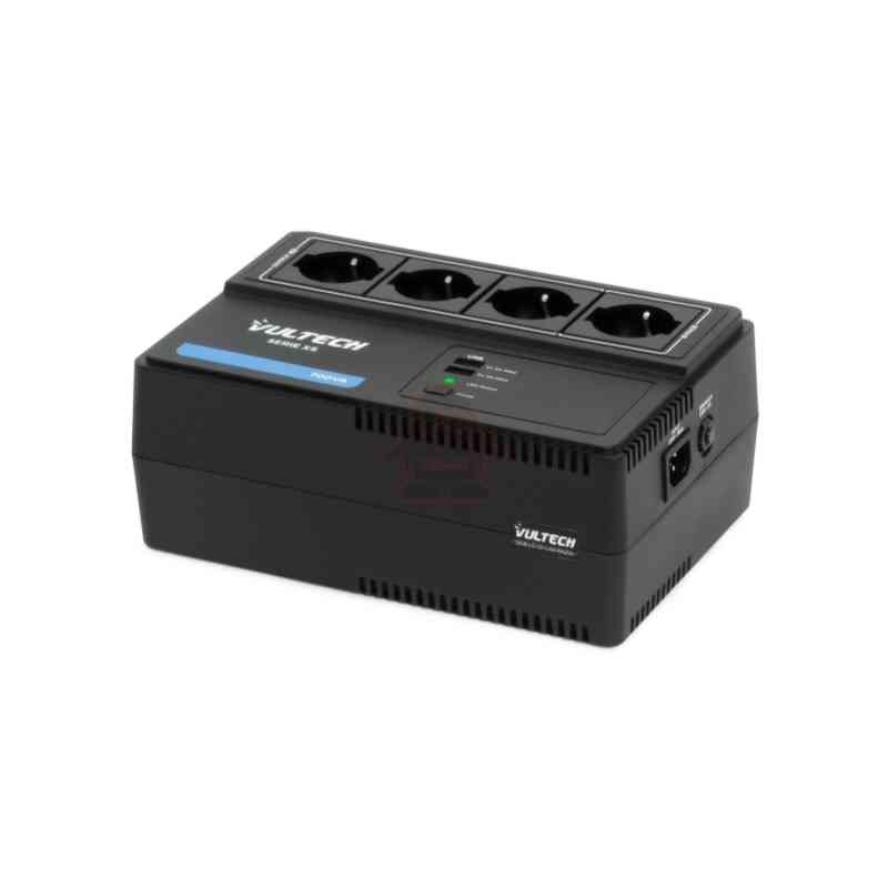 Vultech UPS700VA-XS - Gruppo di continuità 700VA 4x Bipasso/Schuko + 2x USB