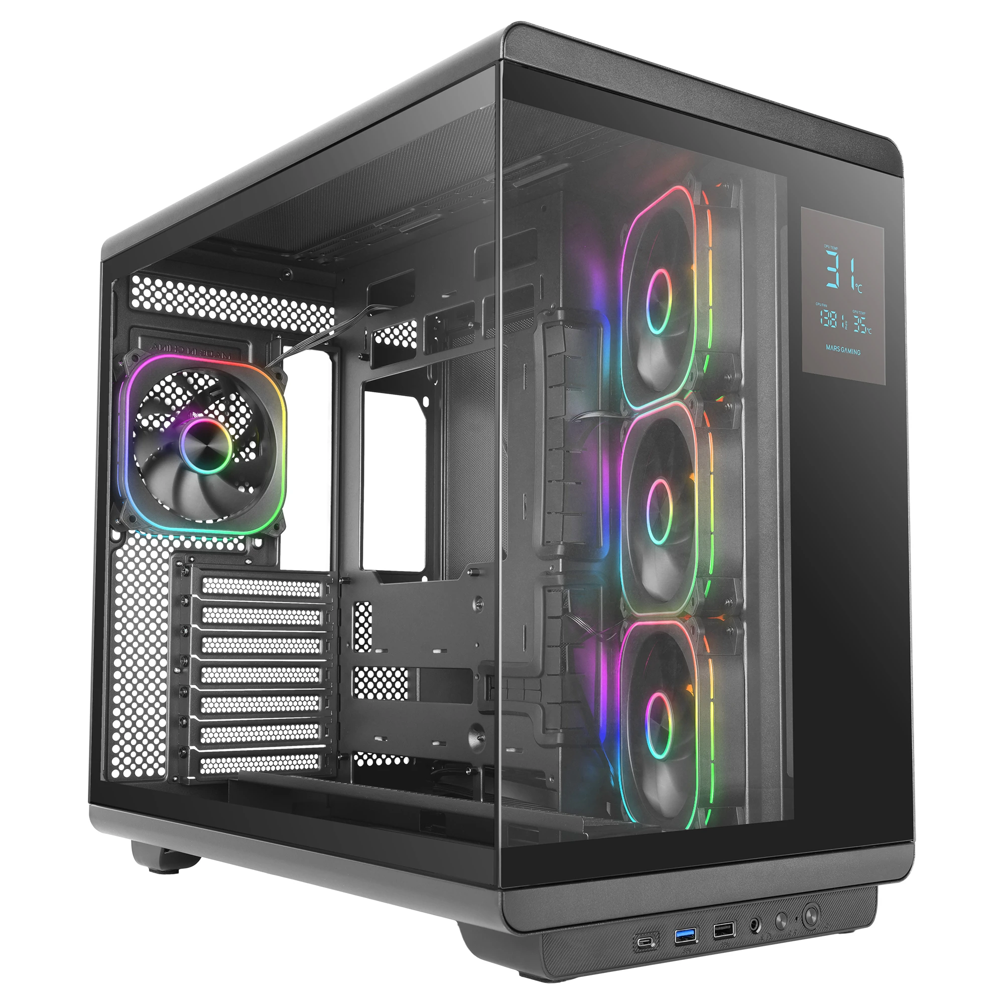 Mars Gaming MCREVPRO computer case Midi Tower Nero